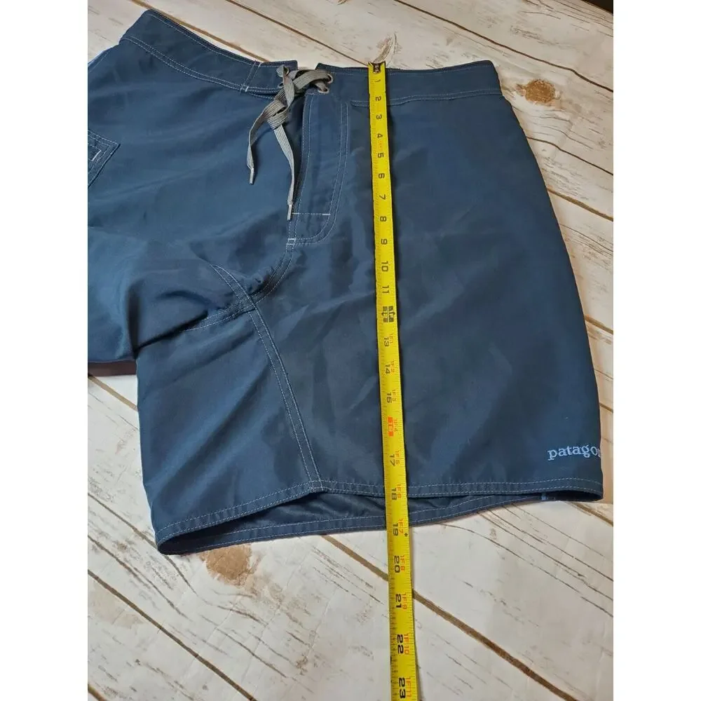 Patagonia Swim Trunks Mens‎ 34 Blue Board Shorts Pocket Surfing Swimwear